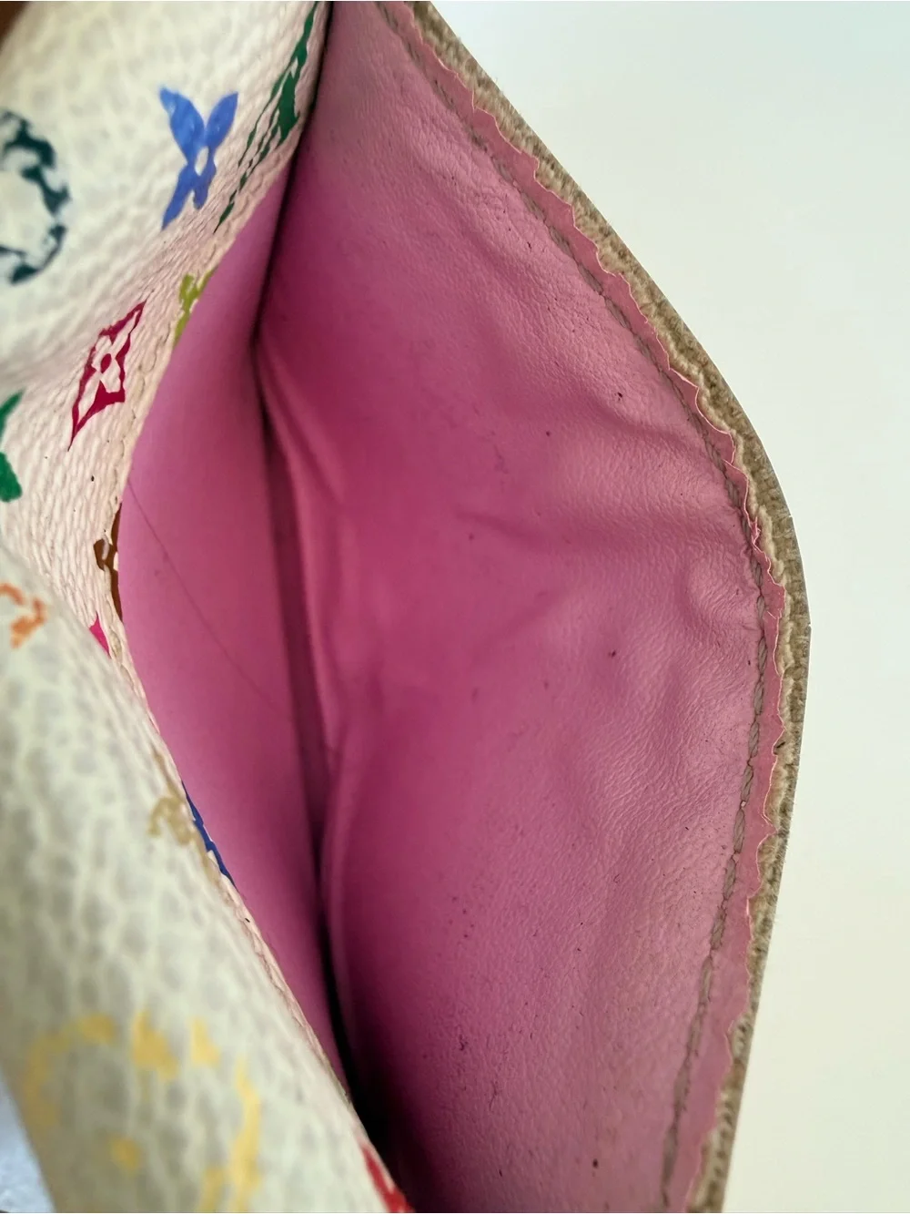Vintage Louis Vuitton Multicolor Monogram Compact Wallet - White